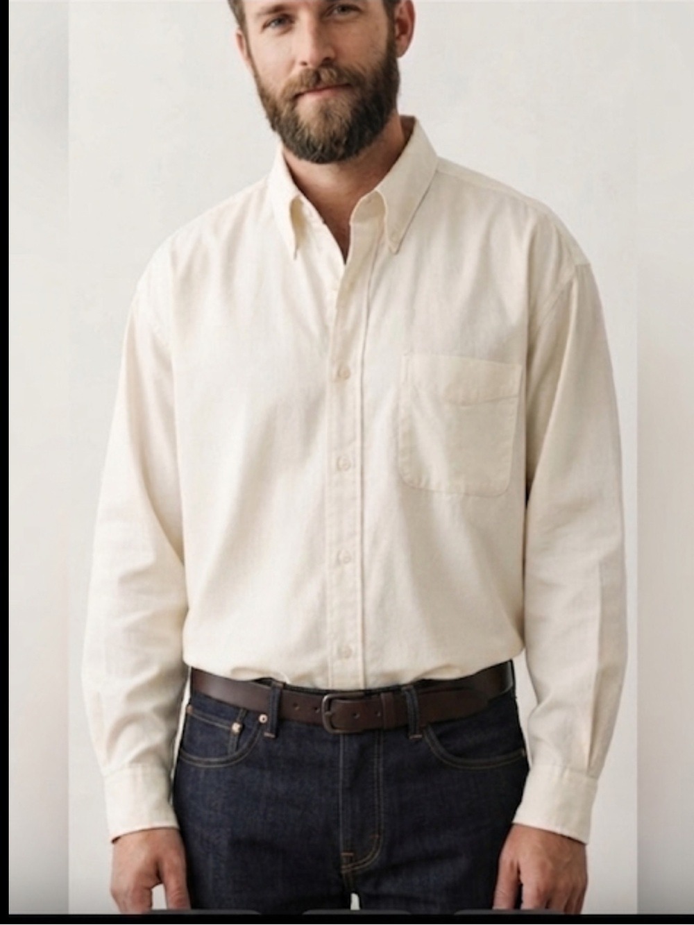 Club Room White Button-Down Shirt Relaxed Fit Classic Mens 18.5 34/35 XXL